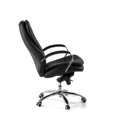 sillon de oficina negro atenas piel sintetica brazos tapizados 4