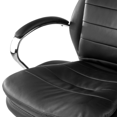 sillon de oficina negro atenas piel sintetica brazos tapizados 5