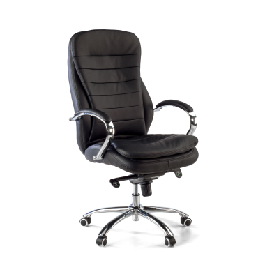 sillon de oficina negro atenas piel sintetica brazos tapizados 1