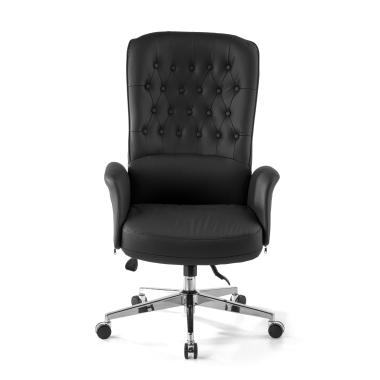 sillon de oficina negro ankara piel sintetica brazos tapizados 5