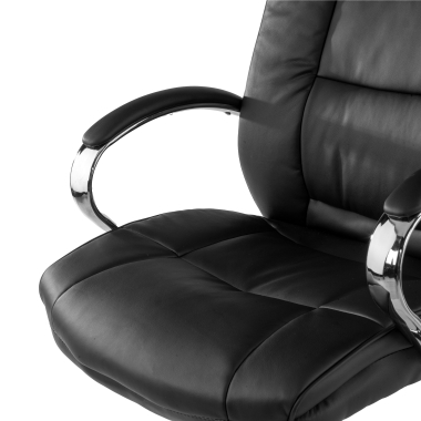sillon de oficina negro adana piel sintetica brazos tapizados 3