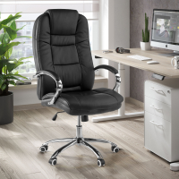 Sillón de Oficina Adana, muy resistente hasta 130 kg, brazos cromados