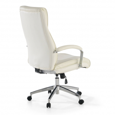 sillon de oficina blanco counter piel sintetica brazos tapizados 6