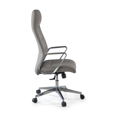 sillon de oficina gris respaldo alto piel sintetica brazos tapizados 7
