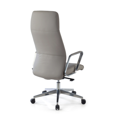 sillon de oficina gris respaldo alto piel sintetica brazos tapizados 9