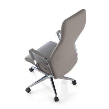 sillon de oficina gris respaldo alto piel sintetica brazos tapizados 8