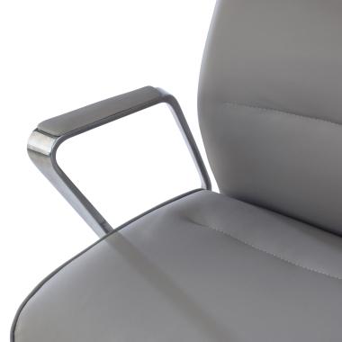 sillon de oficina gris respaldo alto piel sintetica brazos tapizados 5