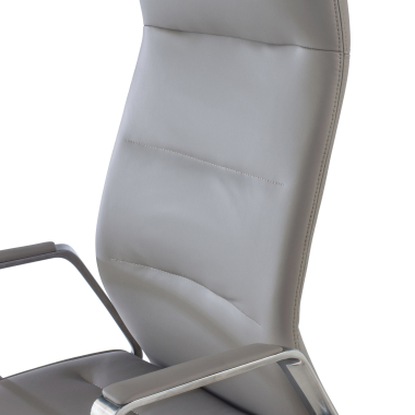 sillon de oficina gris respaldo alto piel sintetica brazos tapizados 6