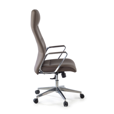 sillon de oficina marron respaldo alto piel sintetica brazos tapizados 7