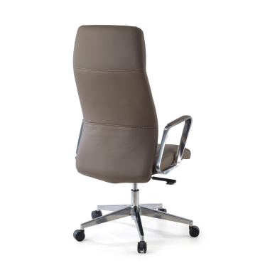 sillon de oficina marron respaldo alto piel sintetica brazos tapizados 8