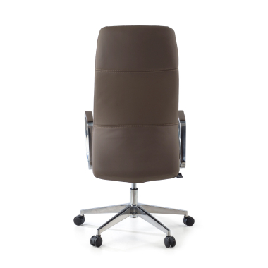 sillon de oficina marron respaldo alto piel sintetica brazos tapizados 9