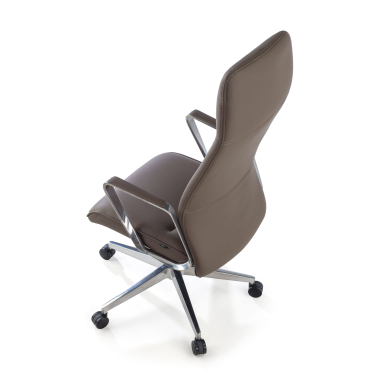 sillon de oficina marron respaldo alto piel sintetica brazos tapizados 6