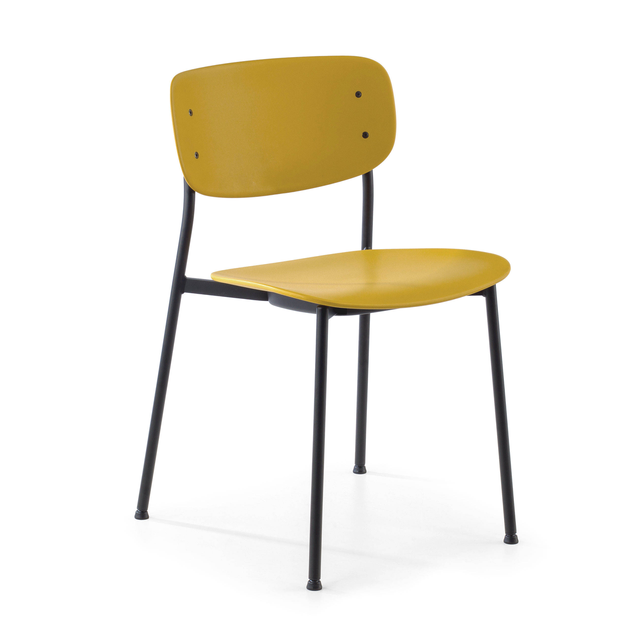 Silla confidente moderna estilo retro Numa, en polipropileno y hierro