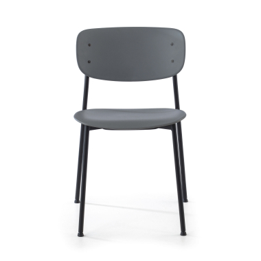 silla confidente gris 4 patas plastico sin brazos 3