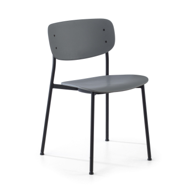 silla confidente gris 4 patas plastico sin brazos 1
