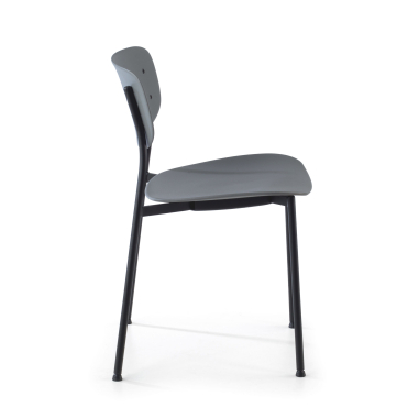 silla confidente gris 4 patas plastico sin brazos 6