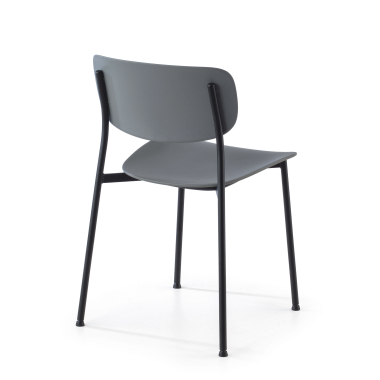 silla confidente gris 4 patas plastico sin brazos 9