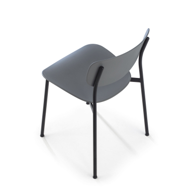 silla confidente gris 4 patas plastico sin brazos 8