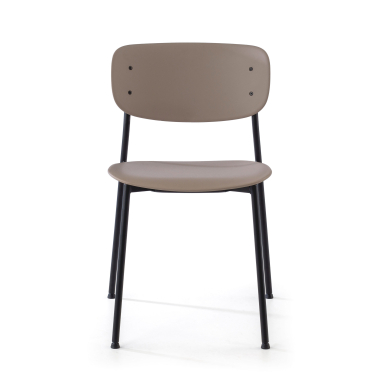 silla confidente beige 4 patas plastico sin brazos 3