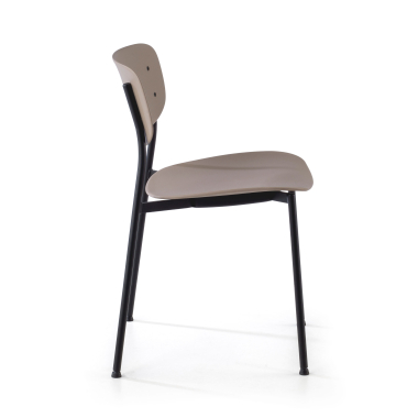 silla confidente beige 4 patas plastico sin brazos 6