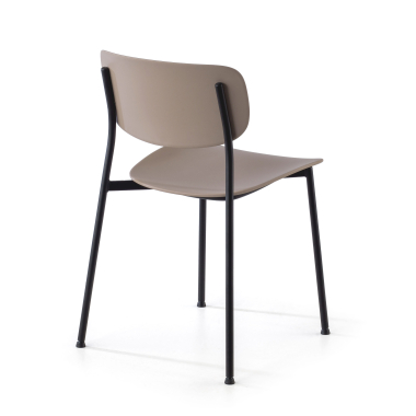 silla confidente beige 4 patas plastico sin brazos 7