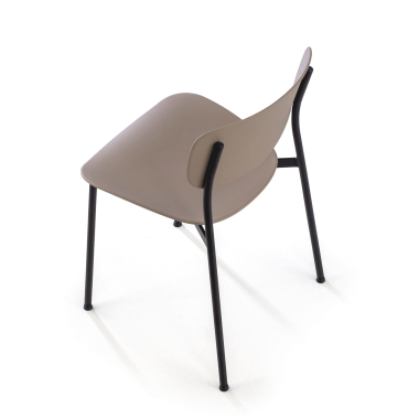 silla confidente beige 4 patas plastico sin brazos 9
