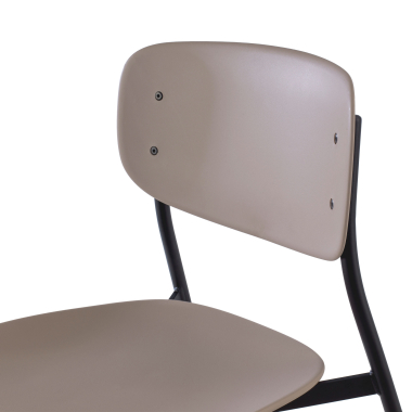 silla confidente beige 4 patas plastico sin brazos 4