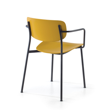silla confidente amarillo con brazos plastico brazos fijos 9