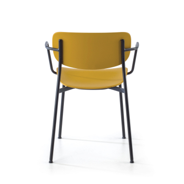 silla confidente amarillo con brazos plastico brazos fijos 7