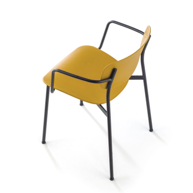 silla confidente amarillo con brazos plastico brazos fijos 8