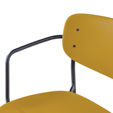 silla confidente amarillo con brazos plastico brazos fijos 5