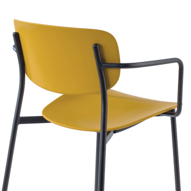 silla confidente amarillo con brazos plastico brazos fijos 6
