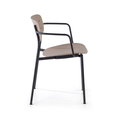 silla confidente beige con brazos plastico brazos fijos 6