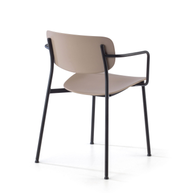 silla confidente beige con brazos plastico brazos fijos 8