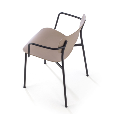 silla confidente beige con brazos plastico brazos fijos 7