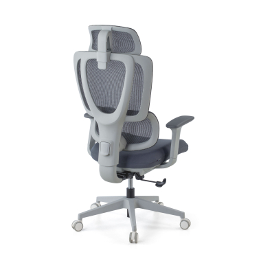 silla ergonomica blanco gris essenza malla brazos regulables 3d doble soporte lumbar reposacabezas 6