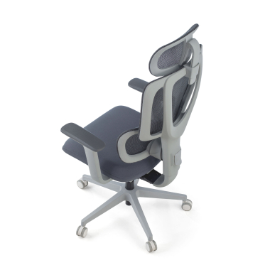 silla ergonomica blanco gris essenza malla brazos regulables 3d doble soporte lumbar reposacabezas 12