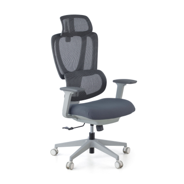 silla ergonomica blanco gris essenza malla brazos regulables 3d doble soporte lumbar reposacabezas 1