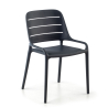Silla apilable para exterior en polipropileno Helda con reposabrazos