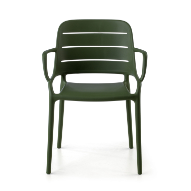 silla confidente verde con brazos plastico brazos fijos 3