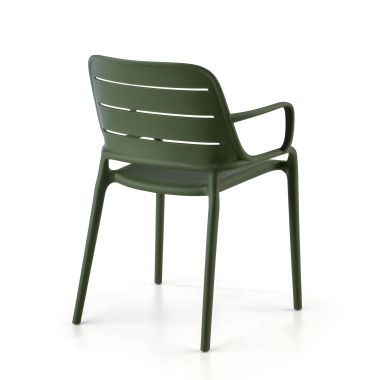 silla confidente verde con brazos plastico brazos fijos 8
