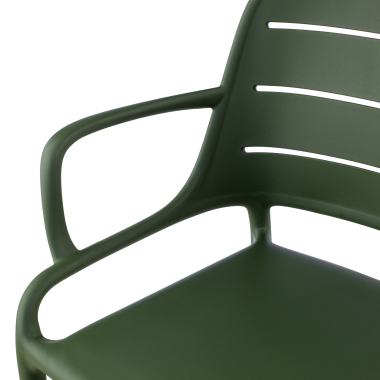 silla confidente verde con brazos plastico brazos fijos 6