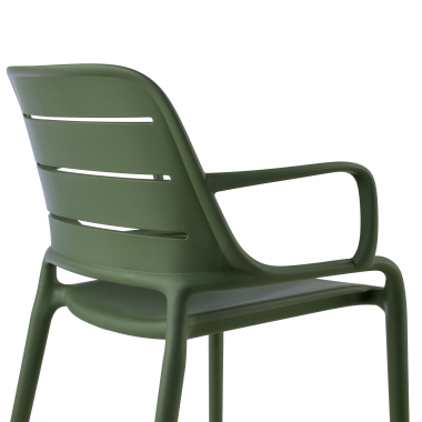 silla confidente verde con brazos plastico brazos fijos 5