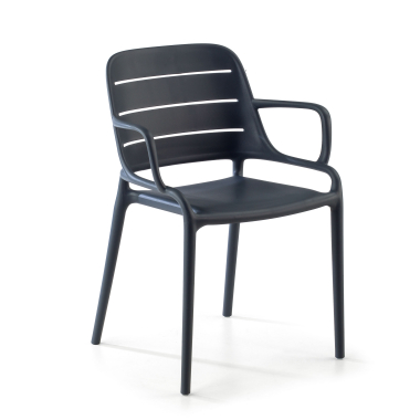 silla confidente gris con brazos plastico brazos fijos 1