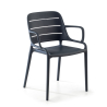 Silla apilable para exterior en polipropileno Helda con reposabrazos