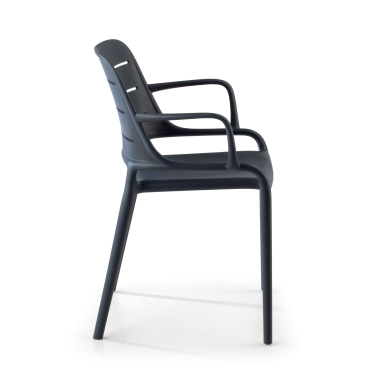 silla confidente gris con brazos plastico brazos fijos 5