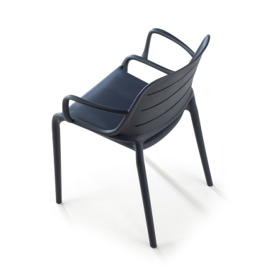 silla confidente gris con brazos plastico brazos fijos 10