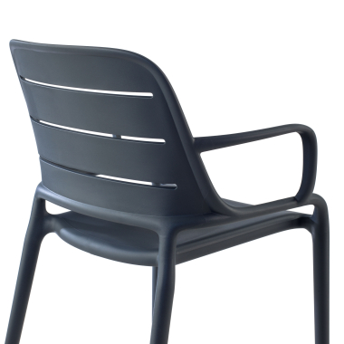 silla confidente gris con brazos plastico brazos fijos 4