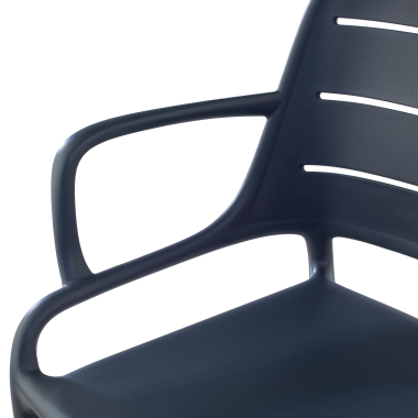 silla confidente gris con brazos plastico brazos fijos 6