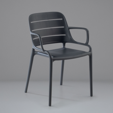 silla confidente gris con brazos plastico brazos fijos 7